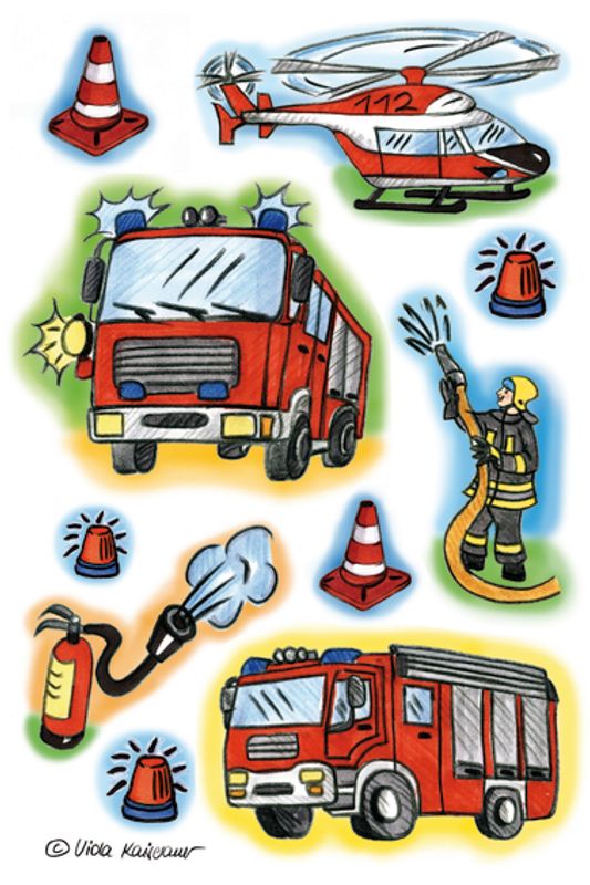 DECOR Stickers Brannmenn, 3 ark (10 pakk)