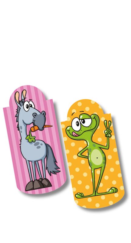 Magnetiske bokmerker, Kule figurer, 33x72 mm, 2 stk (5 pakk)