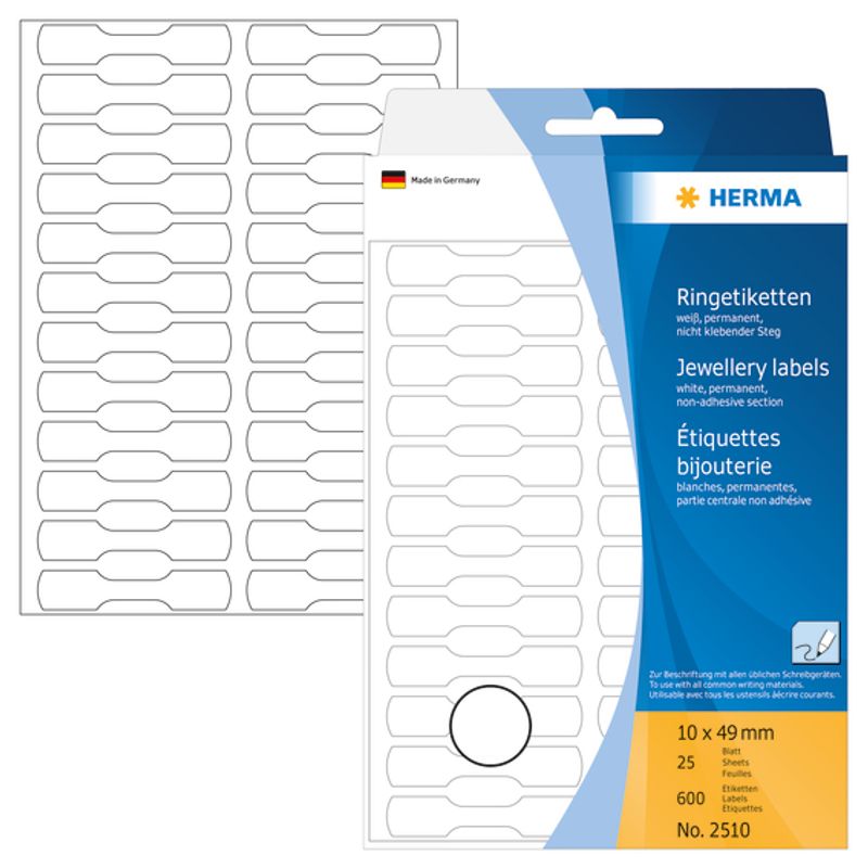 HERMA ringetiketter, hvit 10x49 mm (600 stk)