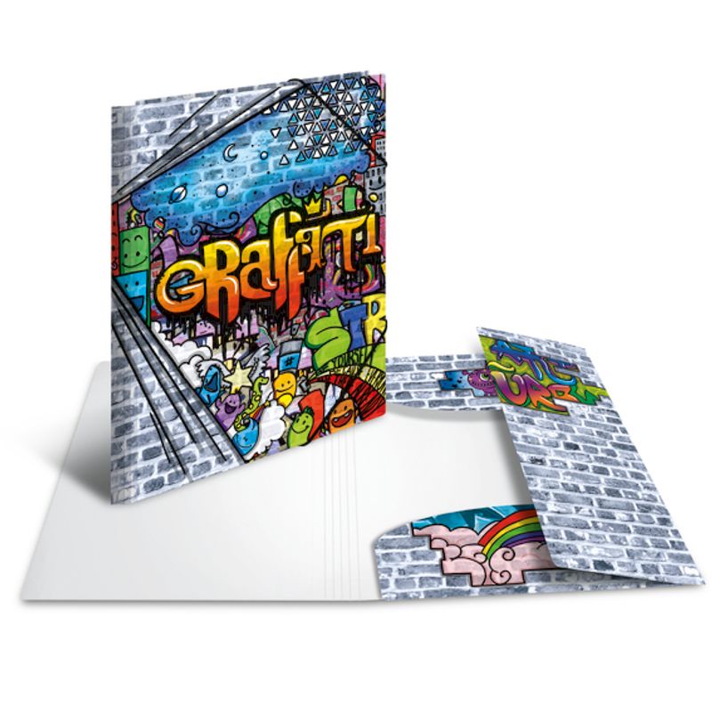 HERMA strikkmappe i plastmateriale, A4, Graffiti (3 pakk)