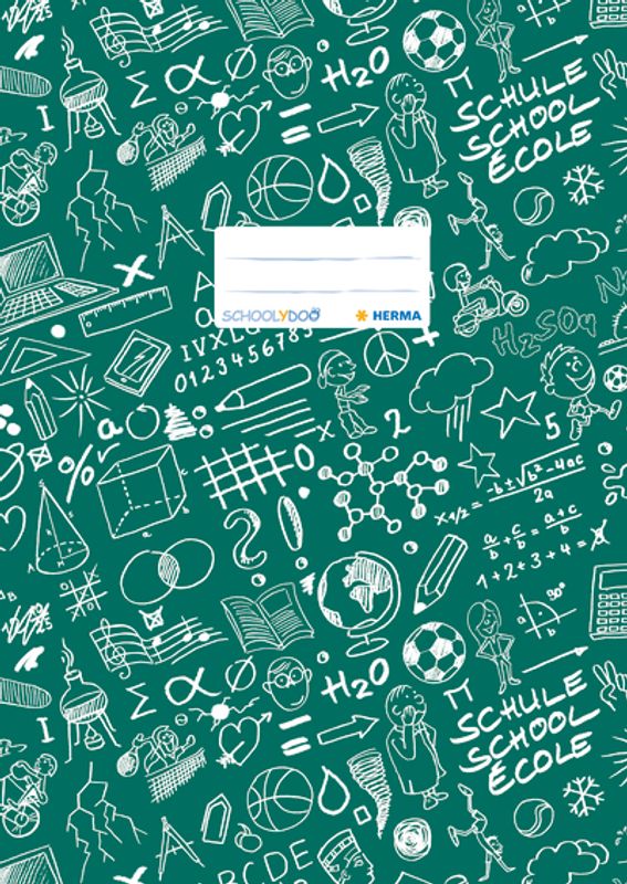 SCHOOLYDOO ferdigbind til skrivebøker, grønn, A4 (10 pakk)