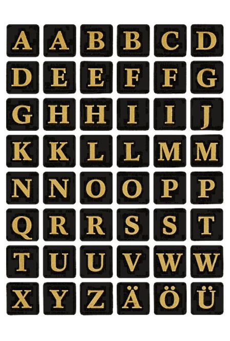 Hovedbilde VARIO bokstaver 13x13 mm A-Z, svart/gull 2 ark ...