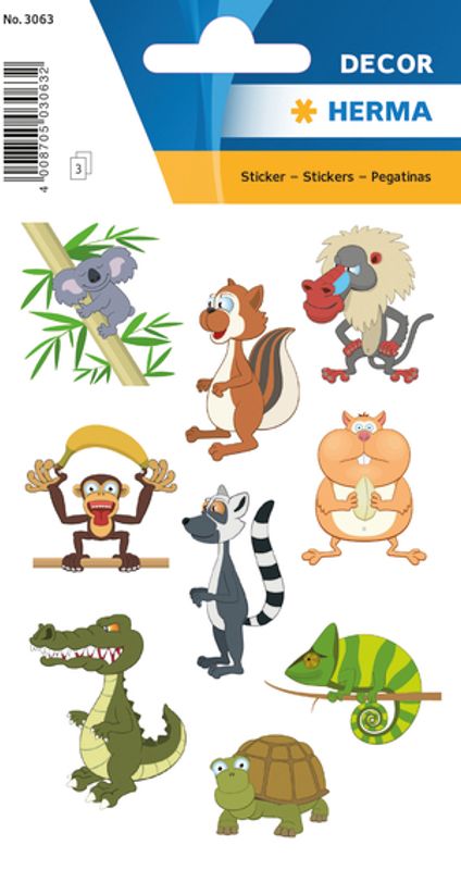 DECOR Stickers Dyrepark, 3 ark (10 pakk)