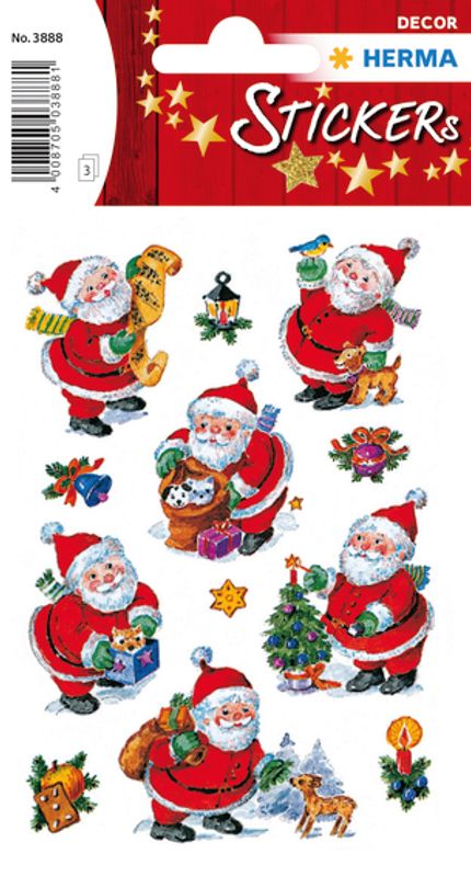 DECOR Stickers Julenisser, 3 ark (10 pakk)