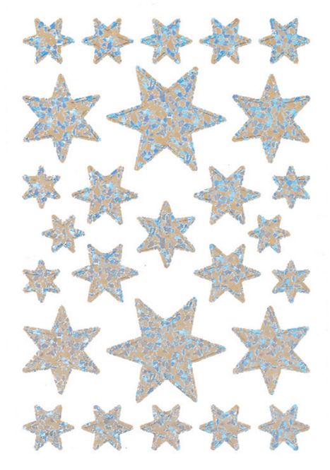 Hovedbilde DECOR Stickers Sølvstjerner regnbuefarger, 1 ark ...