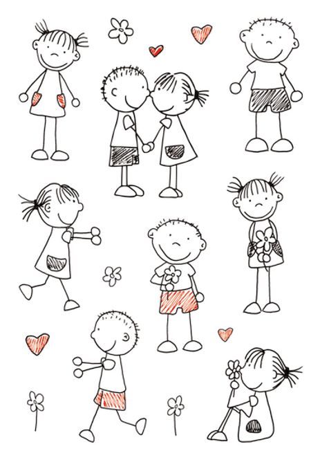 Hovedbilde DECOR Stickers Strekfigurer, 3 ark (10 pakk)