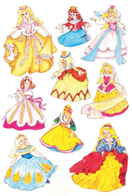 Hovedbilde DECOR Stickers Prinsesser, papir, 3 ark (10 pakk)