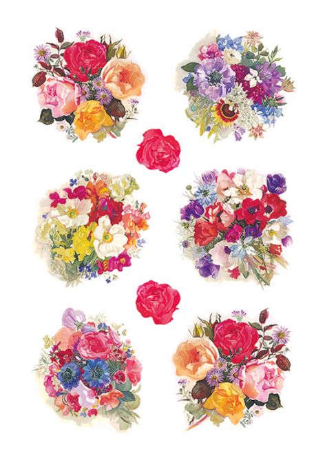 Hovedbilde DECOR Stickers Blomsterpynt, papir, 3 ark (10 ...