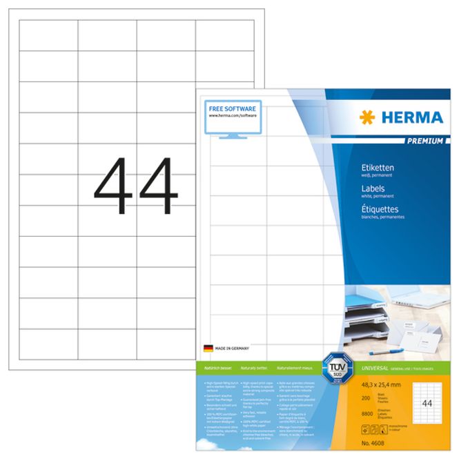 Hovedbilde PREMIUM universaletiketter, 200ark 48.3x25.4 ...