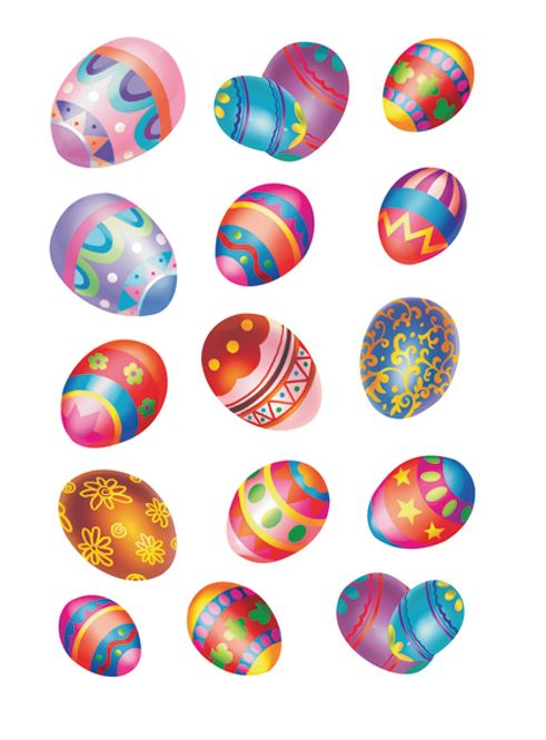 Hovedbilde DECOR Stickers Glade påskeegg glitter, 2 ark (10 ...