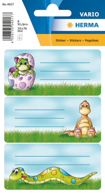 VARIO boketiketter Dinosaur glitter 2 ark pr. pakke (10 pakk)