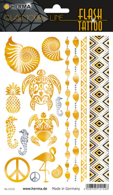 FLASH TATTOO CARIBBEAN, 16 motiver,  (5 pakk)