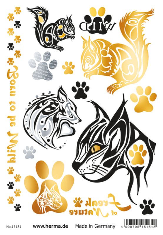 FLASH TATTOO WILDLIFE, 14 motiver (5 pakk)