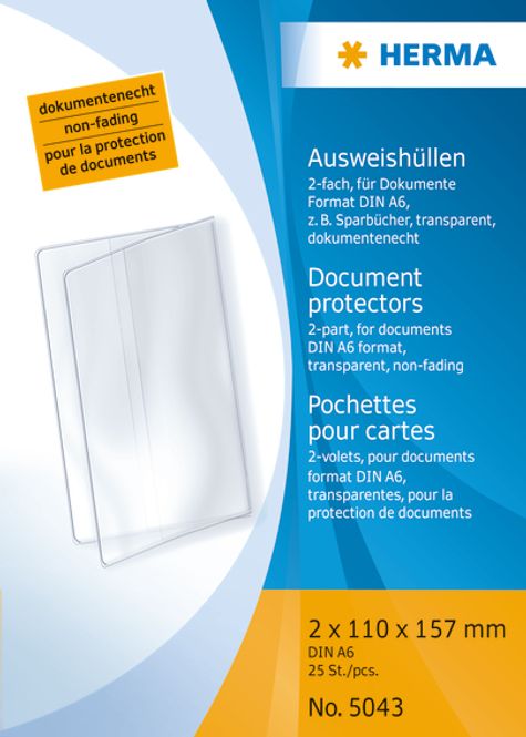 Hovedbilde HERMA plastlommer i klar plast, 110x157 mm, 2 x ...
