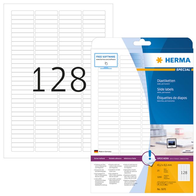 Hovedbilde PREMIUM universaletiketter, papir, 25 ark ...
