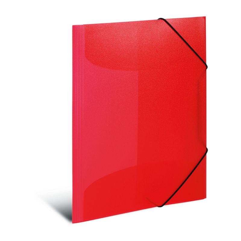 Strikkmappe i transparent plastmateriale A3, rød (3 pakk)