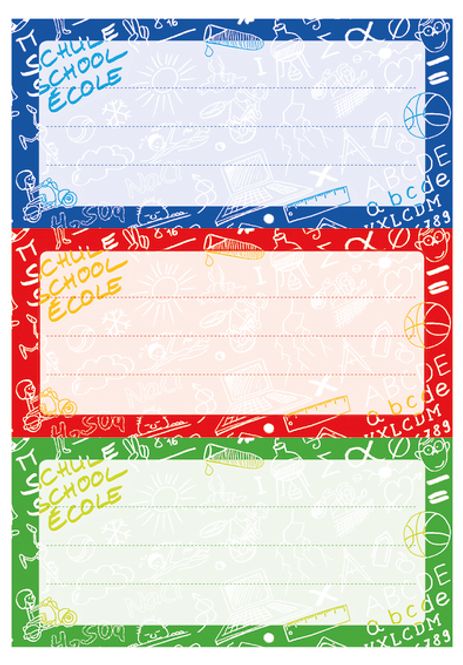 Hovedbilde VARIO boketiketter SCHOOLYDOO, 3 ark (10 pakk)