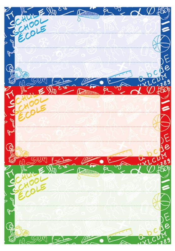 VARIO boketiketter SCHOOLYDOO, 3 ark (10 pakk)