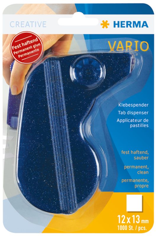 VARIO limroller tapebiter (1000) blå, dobbeltsidig lim, 1stk