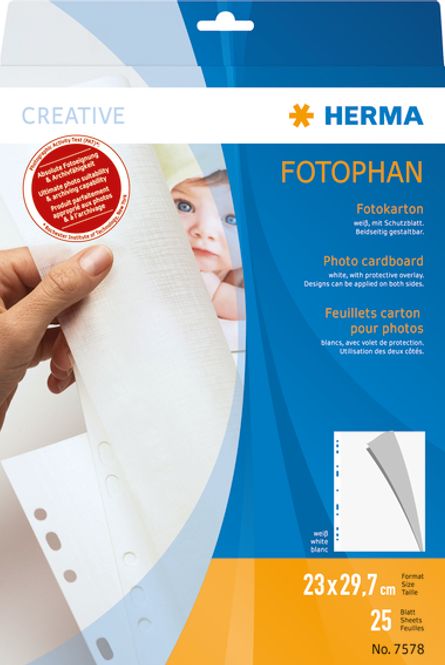 Hovedbilde HERMA fotokartong 230x297 mm, sulfatfritt, hvit ...