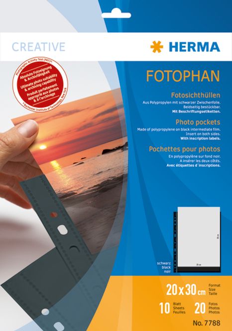 Hovedbilde Fotophan fotolommer 20x30 cm svart, 2 fotos/ark, ...