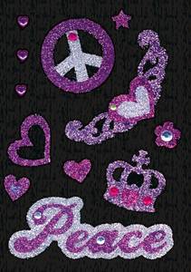 Bilde av GLAM ROCKS stickers Peace, 1 ark (10 pakk)
