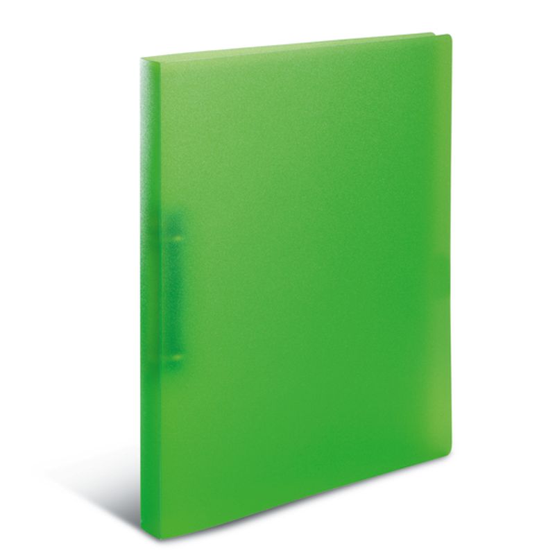 Smal ringperm i transparent plastmateriale A4, lys grønn (3 pakk