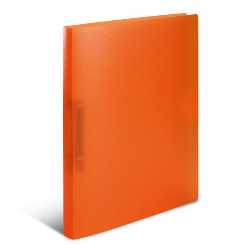 Smal ringperm i transparent plastmateriale A4, oransje (3 pakk)