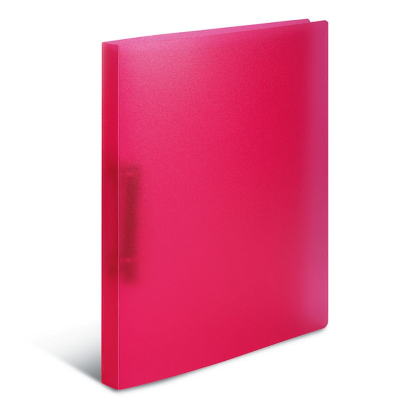 Smal ringperm i transparent plastmateriale A4, pink (3 pakk)