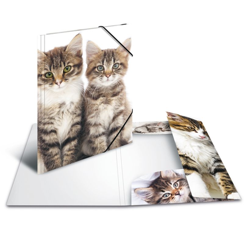 HERMA strikkmappe i plastmateriale, A3, Dyr, Katt (3 pakk)
