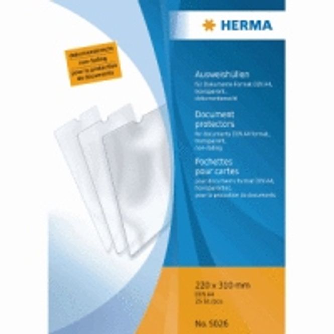 Hovedbilde HERMA plastlommer i klar plast 220x310 mm, A4 (25 ...
