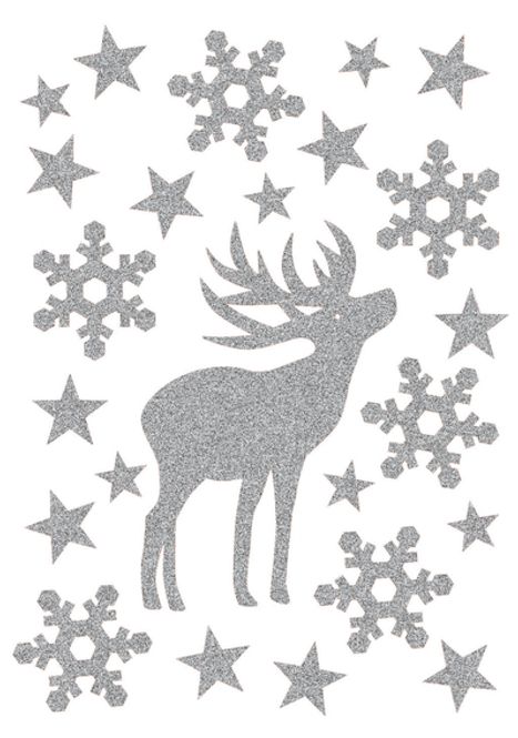 Hovedbilde MAGIC Stickers Hjort, glitter, 1 ark (10 pakk)