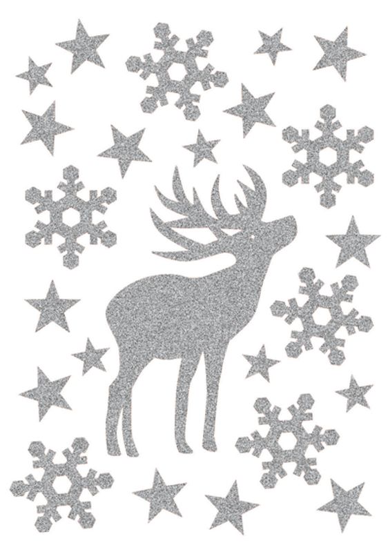MAGIC Stickers Hjort, glitter, 1 ark (10 pakk)