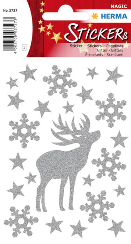 MAGIC Stickers Hjort, glitter, 1 ark (10 pakk)